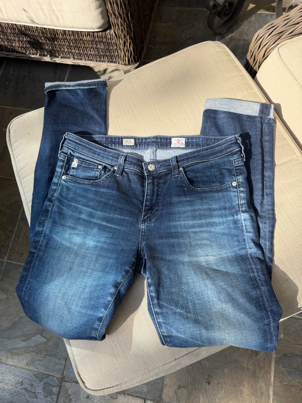 AG Adriano Goldschmied Indigo Skinny Jeans with Subtle Fade